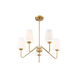 Mid-Century 5 Light 25.75 inch Natural Brass Chandelier Ceiling Light