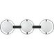 Parker 3 Light 24 inch Matte Black Vanity Light Wall Light