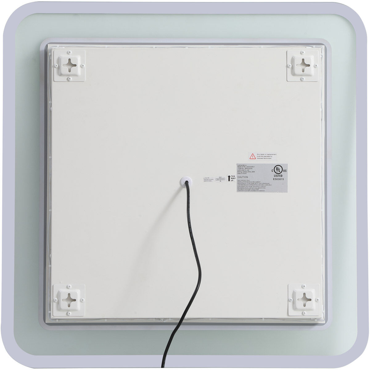 Lux 30 X 30 inch Glossy White Lighted Wall Mirror