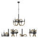 Rowland 4 Light 24 inch Burlap and Black Chandelier Ceiling Light, Candelabra Style