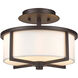 Wesley 2 Light 11 inch Bronze Semi-Flush Mount Ceiling Light