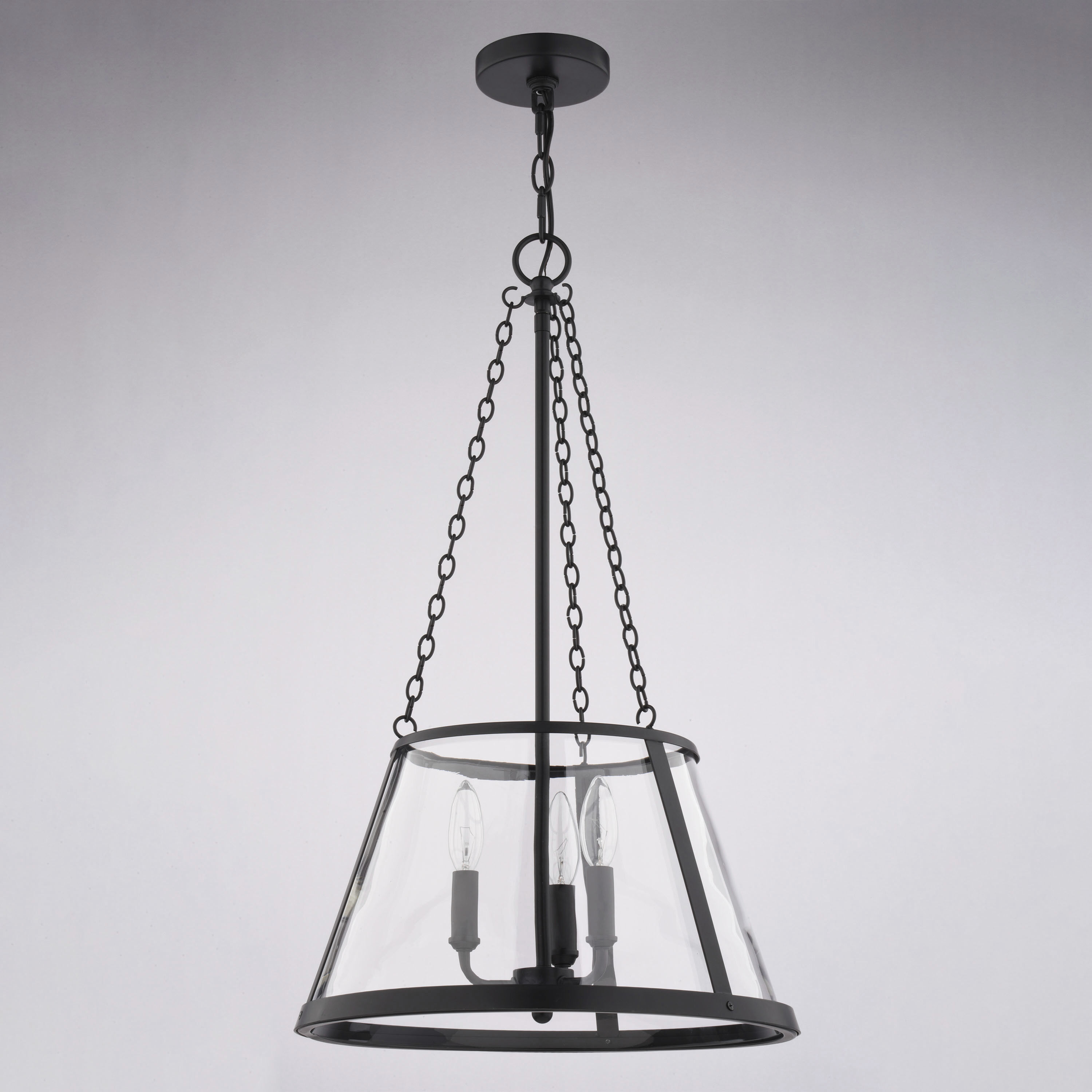 Rochester 3 Light 16.25 inch Matte Black Pendant Ceiling Light