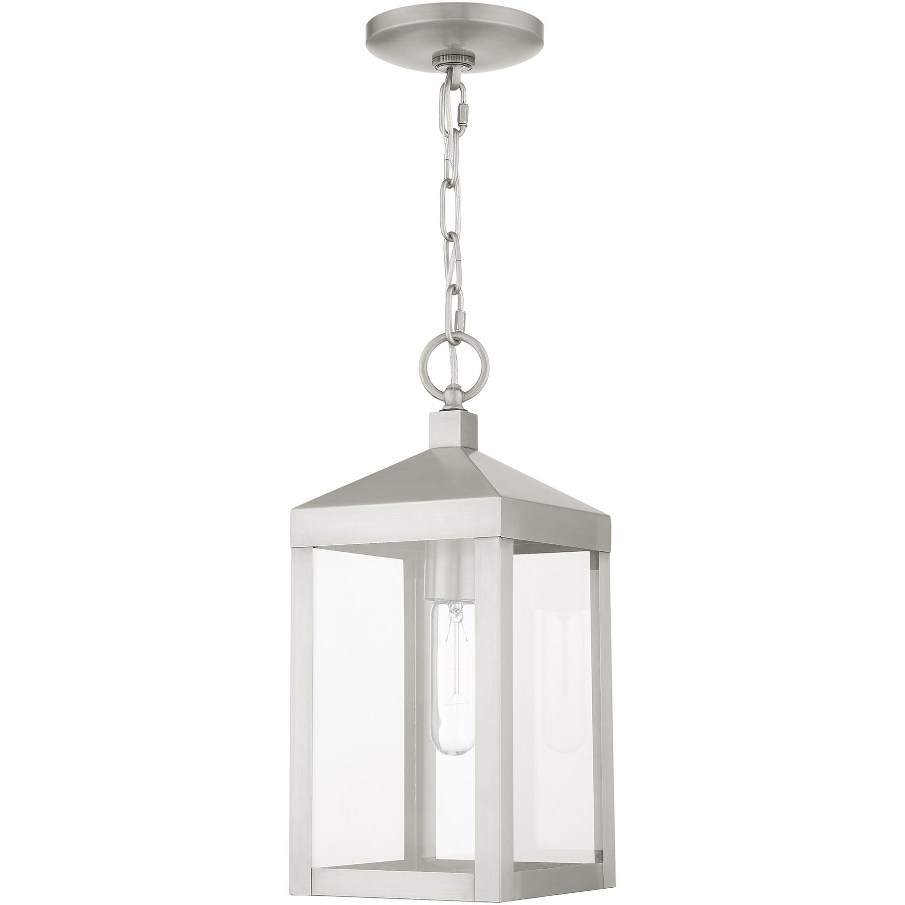 Nyack 1 Light 6 inch Brushed Nickel Outdoor Pendant Lantern