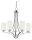 Deven 5 Light 24 inch Satin Nickel Single Tier Chandelier Ceiling Light