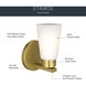 Stamos 1 Light 5 inch Brushed Gold Wall Sconce Wall Light in Satin Etched Glass