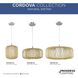 Cordova 1 Light 10 inch Natural Rattan Mini Pendant Ceiling Light, Design Series