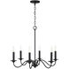 Vincent 6 Light 26 inch Black Iron Chandelier Ceiling Light