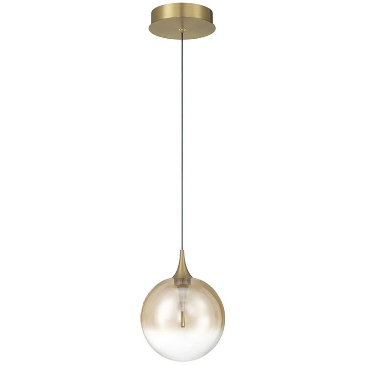 Iissa LED 6.25 inch Gold Pendant Ceiling Light in Amber