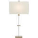 Laelia 34 inch 150 watt Clear and Antique Brass Table Lamp Portable Light