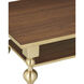 Maeve 52 X 19.5 inch Brushed Brass and Walnut Cocktail Table