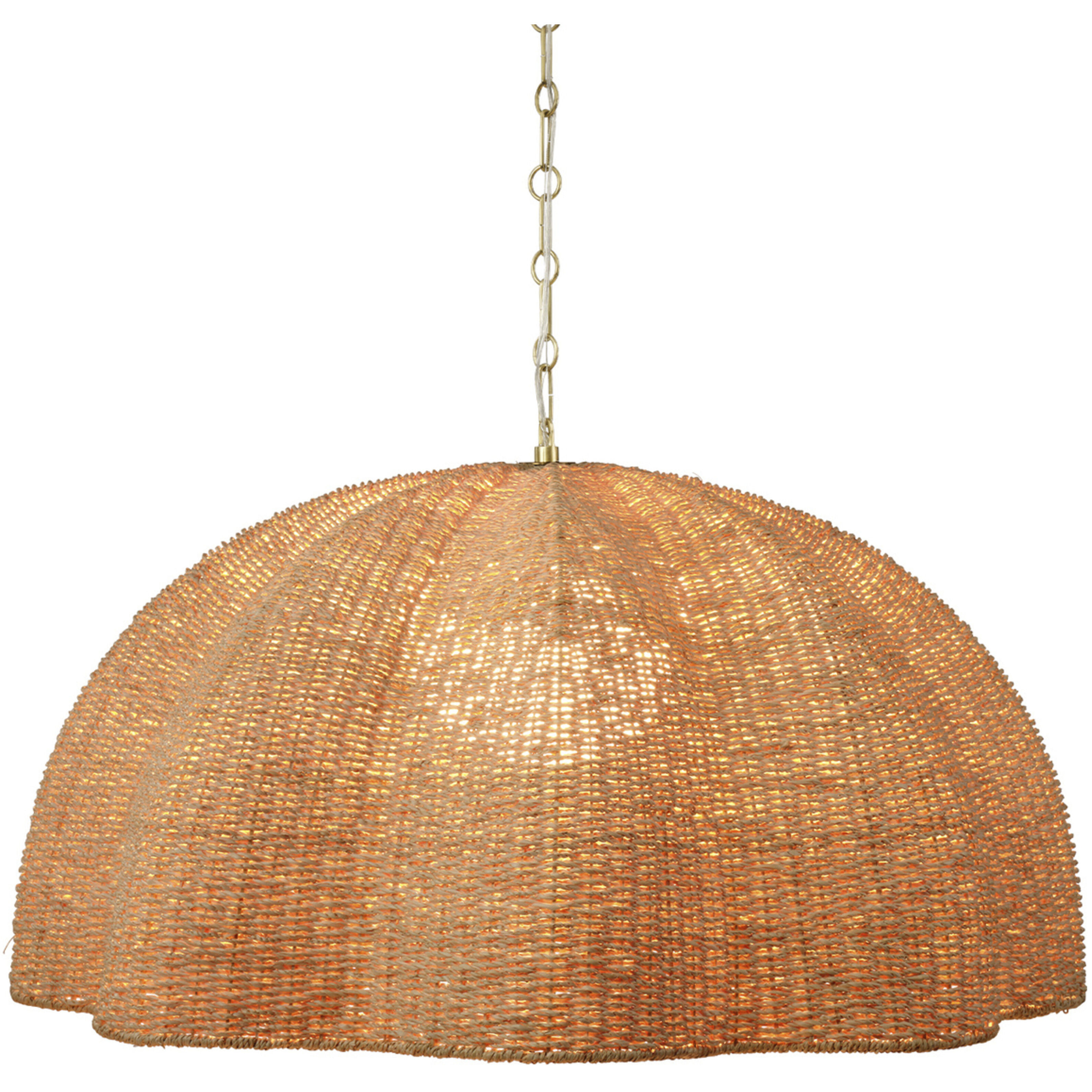 Rosemary 1 Light 36 inch Antique Brass Pendant Ceiling Light, Inline