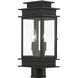 Princeton 2 Light 17 inch Black with Polished Chrome Outdoor Post Top Lantern, Medium