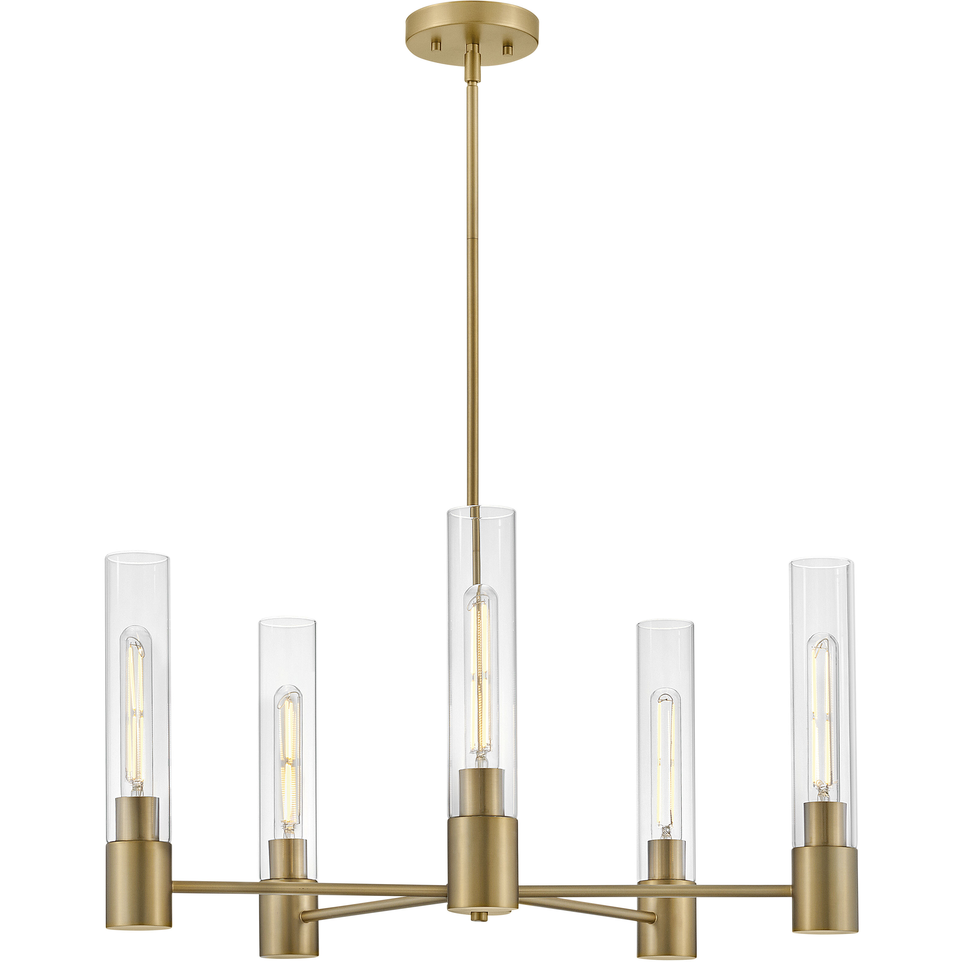 Shea LED 28 inch Lacquered Brass Chandelier Ceiling Light