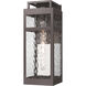 Ridgeway 1 Light 17.88 inch Bronze Outdoor Sconce in Waterglass