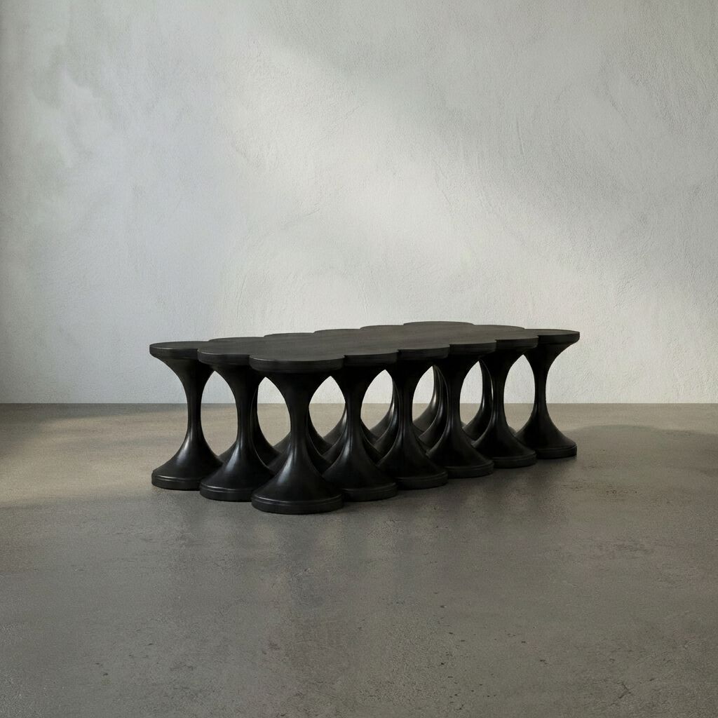 Jericho 61 X 30 inch Hand Rubbed Black Coffee Table