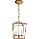 Chapman & Myers Darlana 3 Light 9.75 inch Gilded Iron Lantern Pendant Ceiling Light