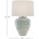 Mimi 27.25 inch 150 watt Aqua and Cream Table Lamp Portable Light