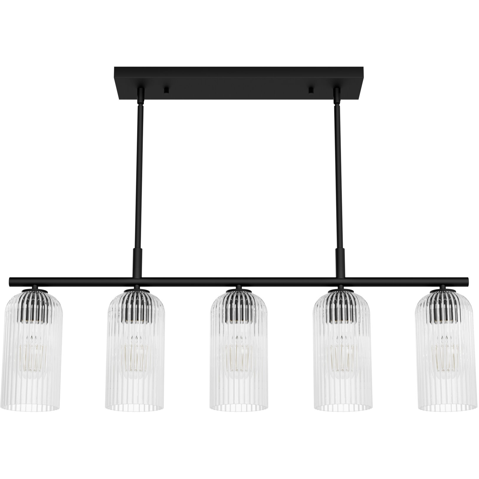 Beverly Glen 5 Light 36.5 inch Matte Black Linear Chandelier Ceiling Light, Medium