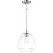 Babylon 1 Light 11.5 inch Satin Nickel Single Pendant Ceiling Light