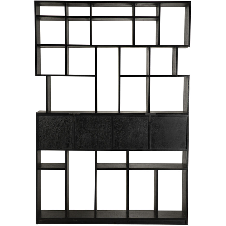 Grobius Hand Rubbed Black Bookcase