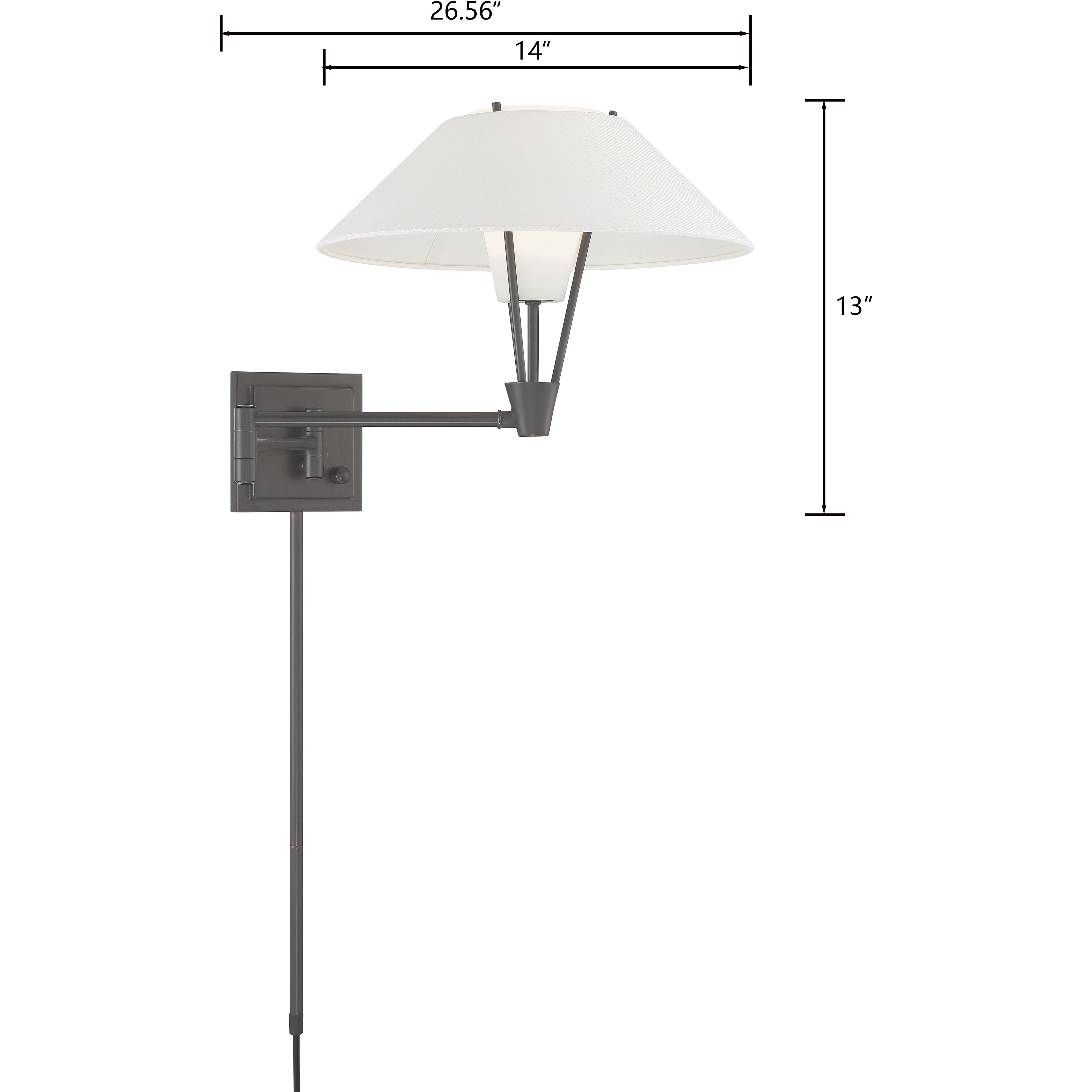 Cody 26.56 inch 40 watt Oil Rubbed Bronze Swingarm Sconce Wall Light