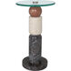 Moreno 12 inch Natural and Brass and Clear Drinks Table