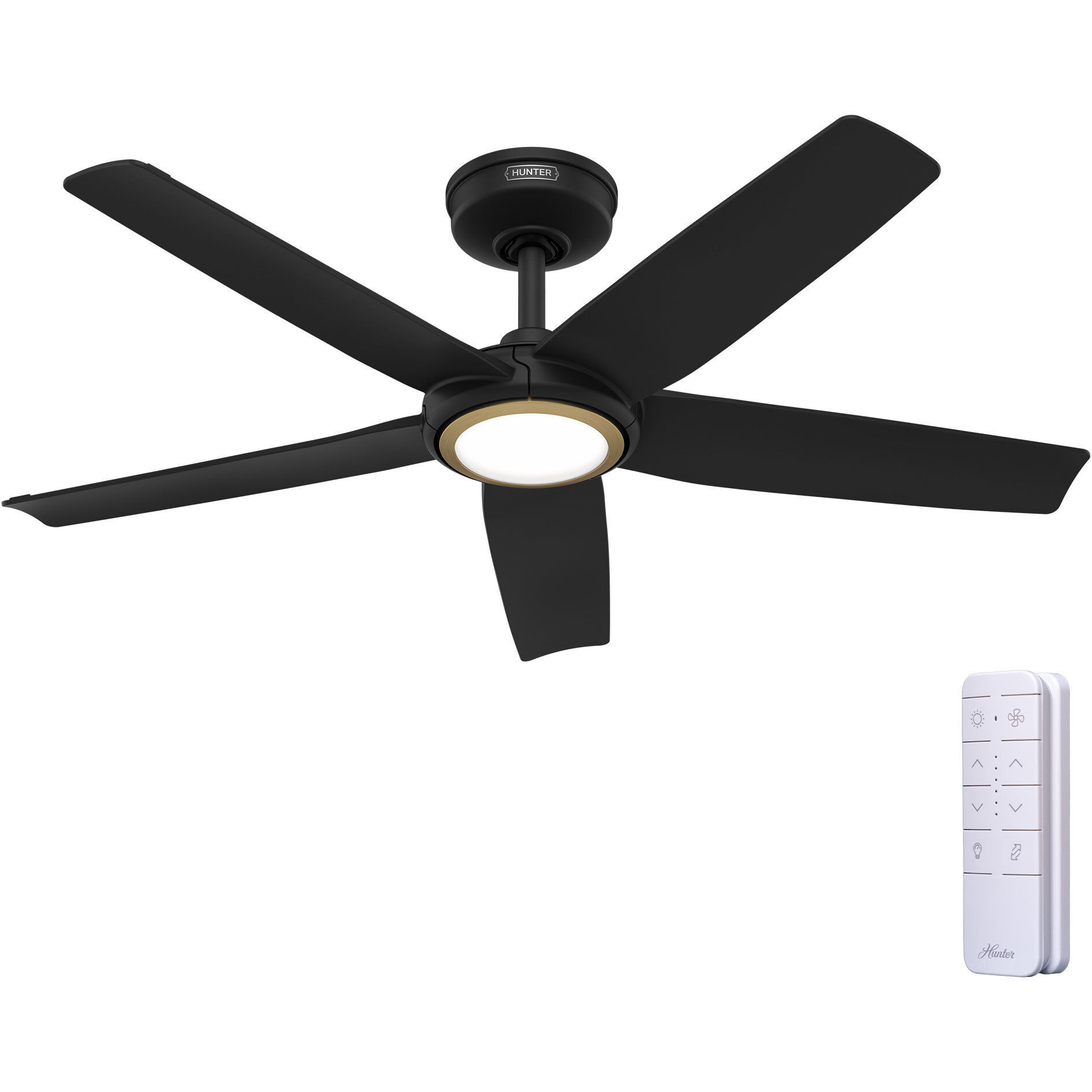 Zentech 44 inch Matte Black Outdoor Ceiling Fan