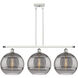 Ballston Rochester 3 Light 38.5 inch White Polished Chrome Stem Hung Island Light Ceiling Light