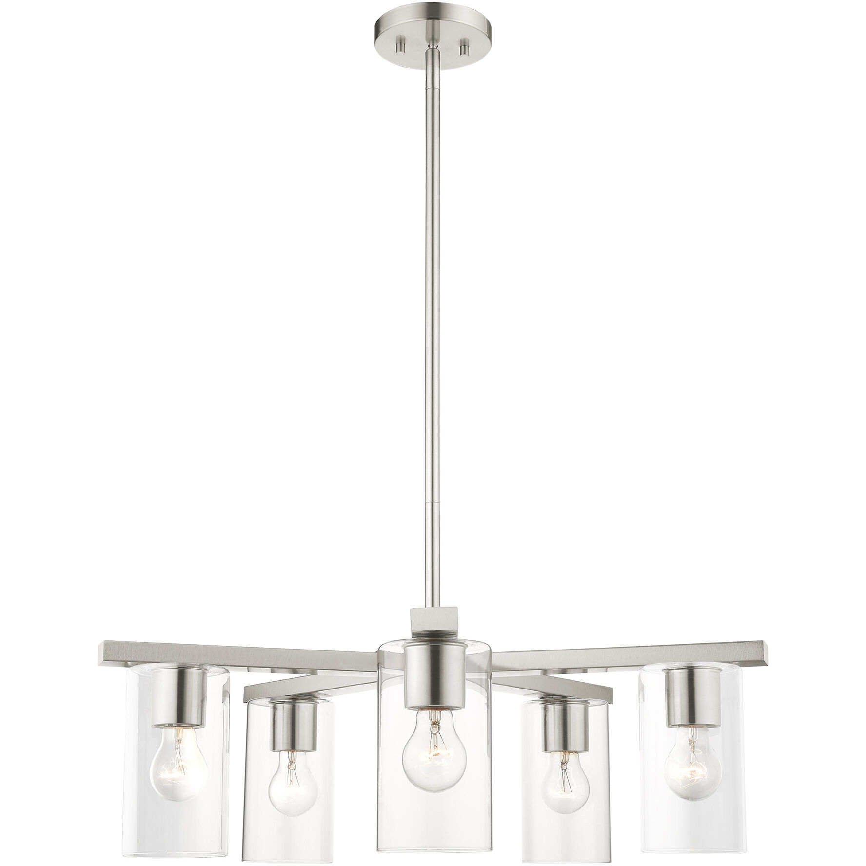 Zurich 5 Light 26 inch Brushed Nickel Chandelier Ceiling Light