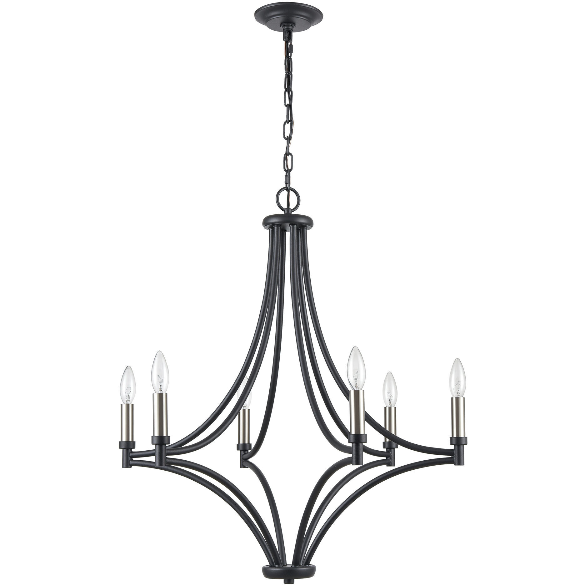 Spanish Villa 6 Light 26 inch Charcoal Chandelier Ceiling Light