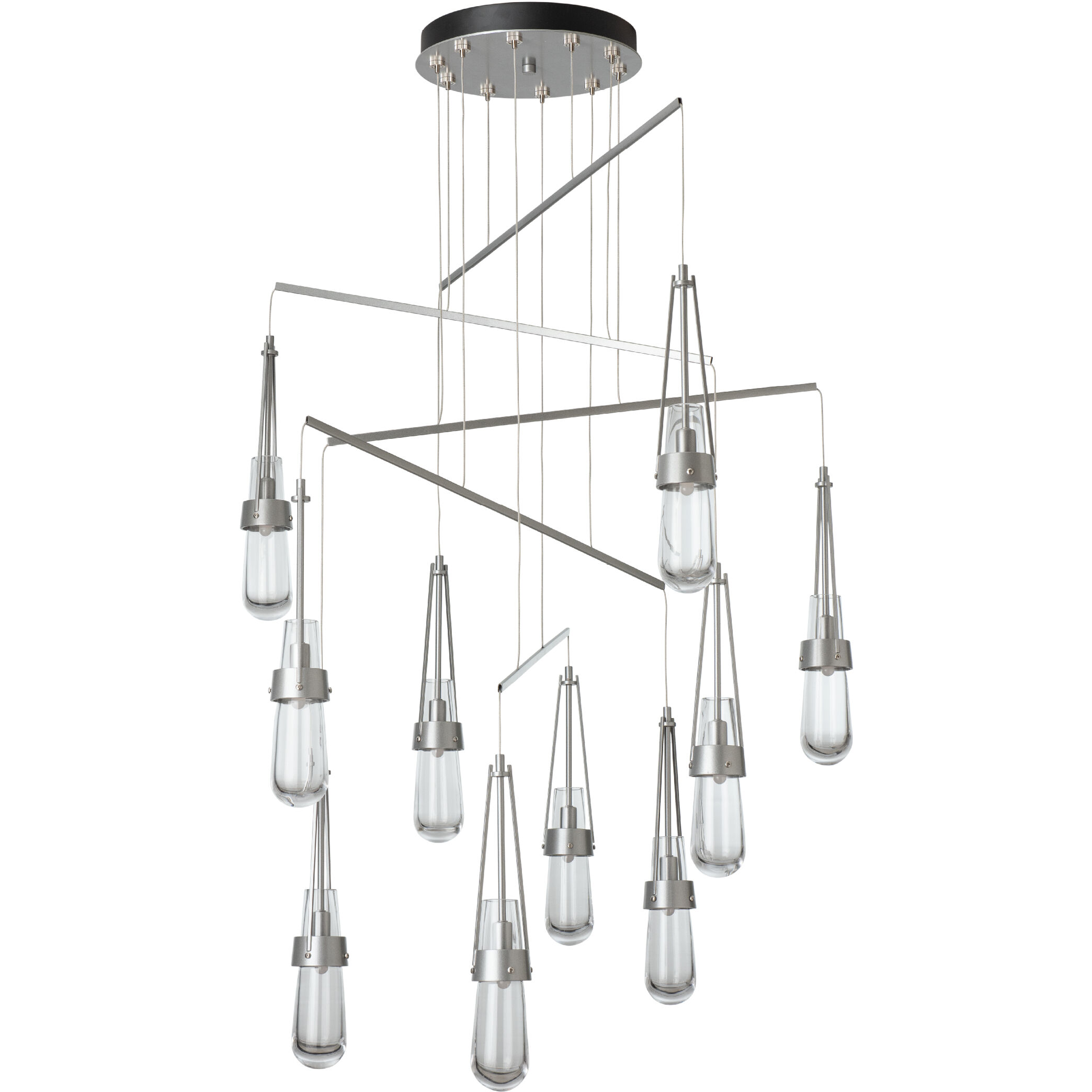 Link 10 Light 35 inch Vintage Platinum Mobile Pendant Ceiling Light