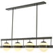 Biba 4 Light 8.66 inch Bronze Highlight and White Glass Chandelier Ceiling Light