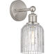 Bridal Veil Sconce Wall Light in Satin Nickel, Clear