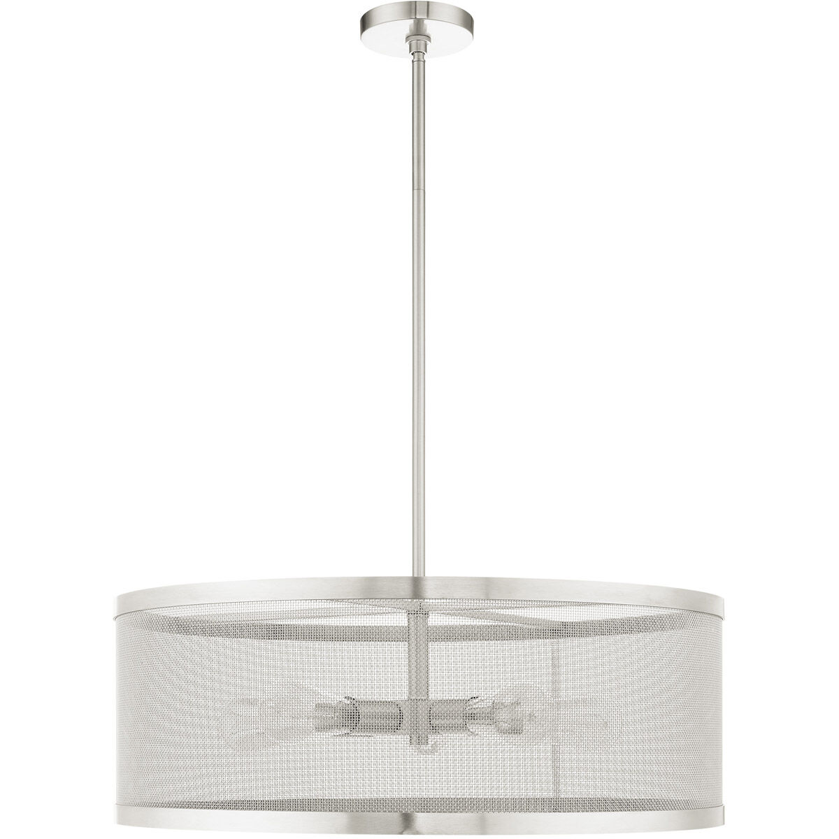 Industro 5 Light 25 inch Brushed Nickel Chandelier Ceiling Light