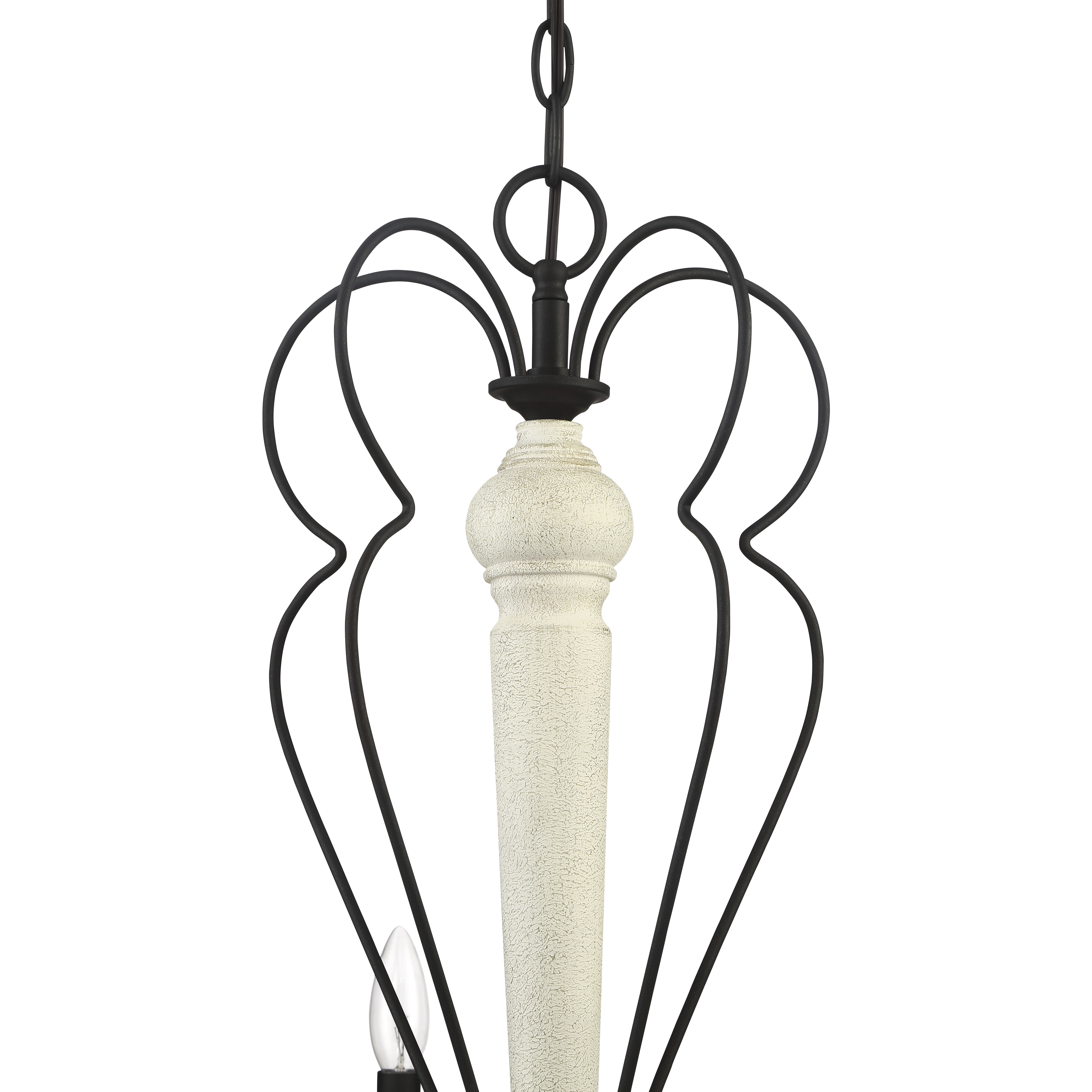 Anna 5 Light 25.5 inch Cottage White/Espresso Chandelier Ceiling Light