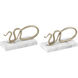 Snake 8.25 X 4 inch Polished Brass with White Bookends, Set of 2