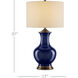 Lilou 31 inch 150 watt Blue and Antique Brass Table Lamp Portable Light