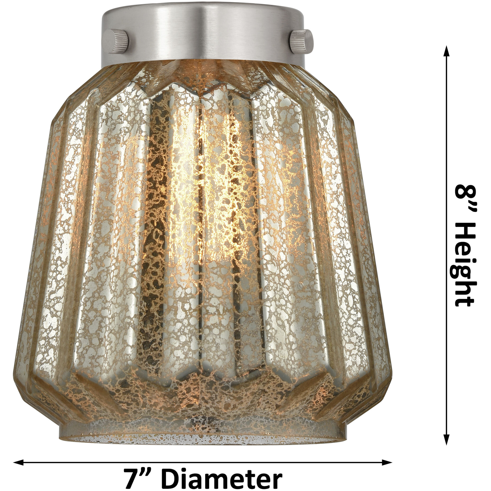 Aditi Chatham 1 Light 6 inch Brushed Satin Nickel Flush Mount Ceiling Light in Mercury Glass, Aditi