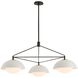 Glaze 3 Light 38 inch Blackened Steel, Ivory Stained Crackle Chandelier Ceiling Light