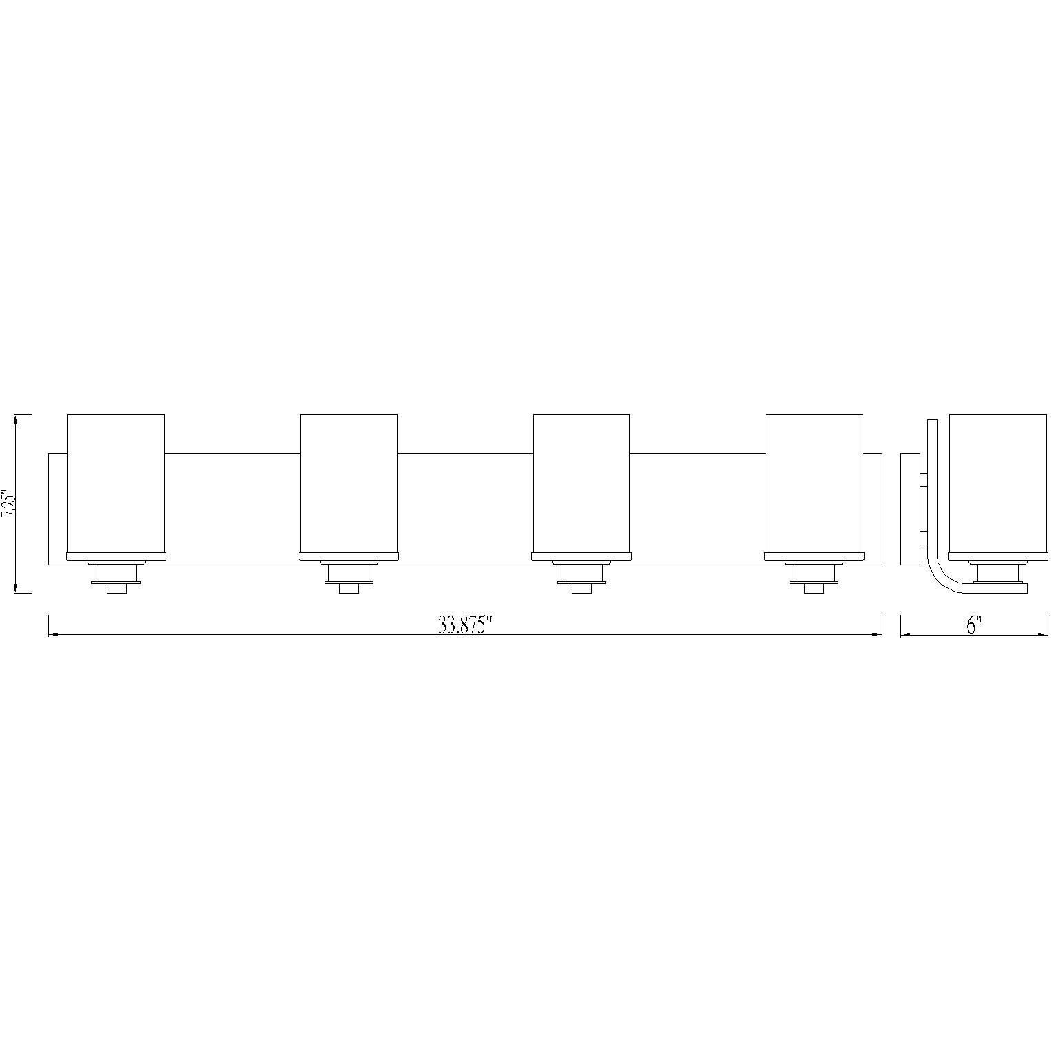 Beckett 4 Light 34 inch Olde Brass Vanity Wall Light