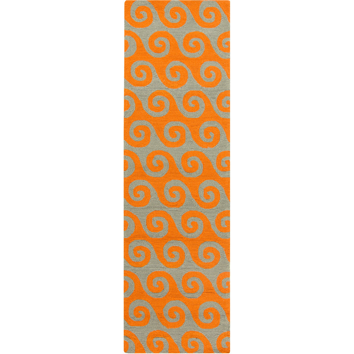 Rain 36 X 24 inch Bright Orange, Medium Gray Rug