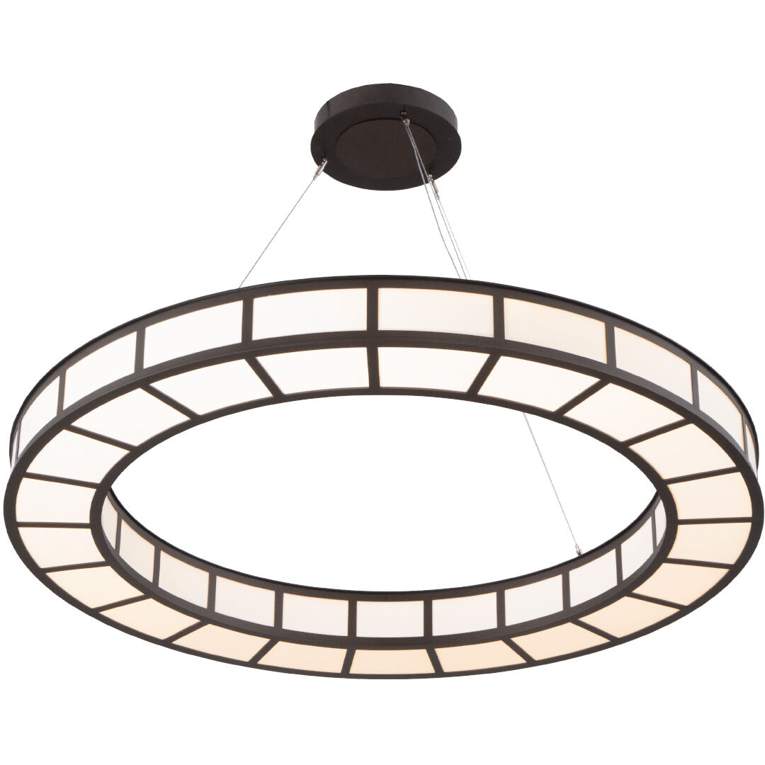 Carlyle LED 35.5 inch Matte Black Chandelier Ceiling Light, Metro