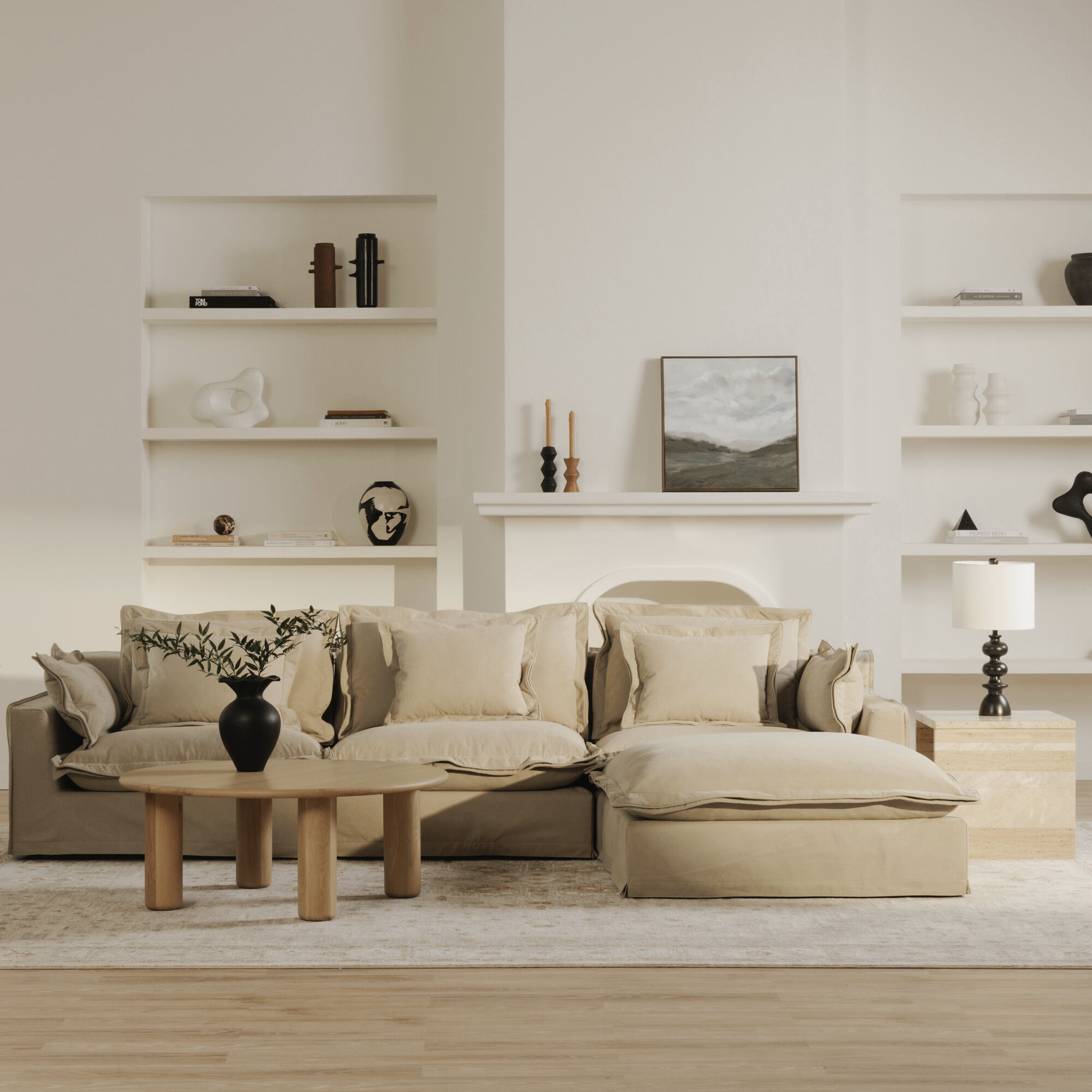 Olivia Beige Slipper Chair