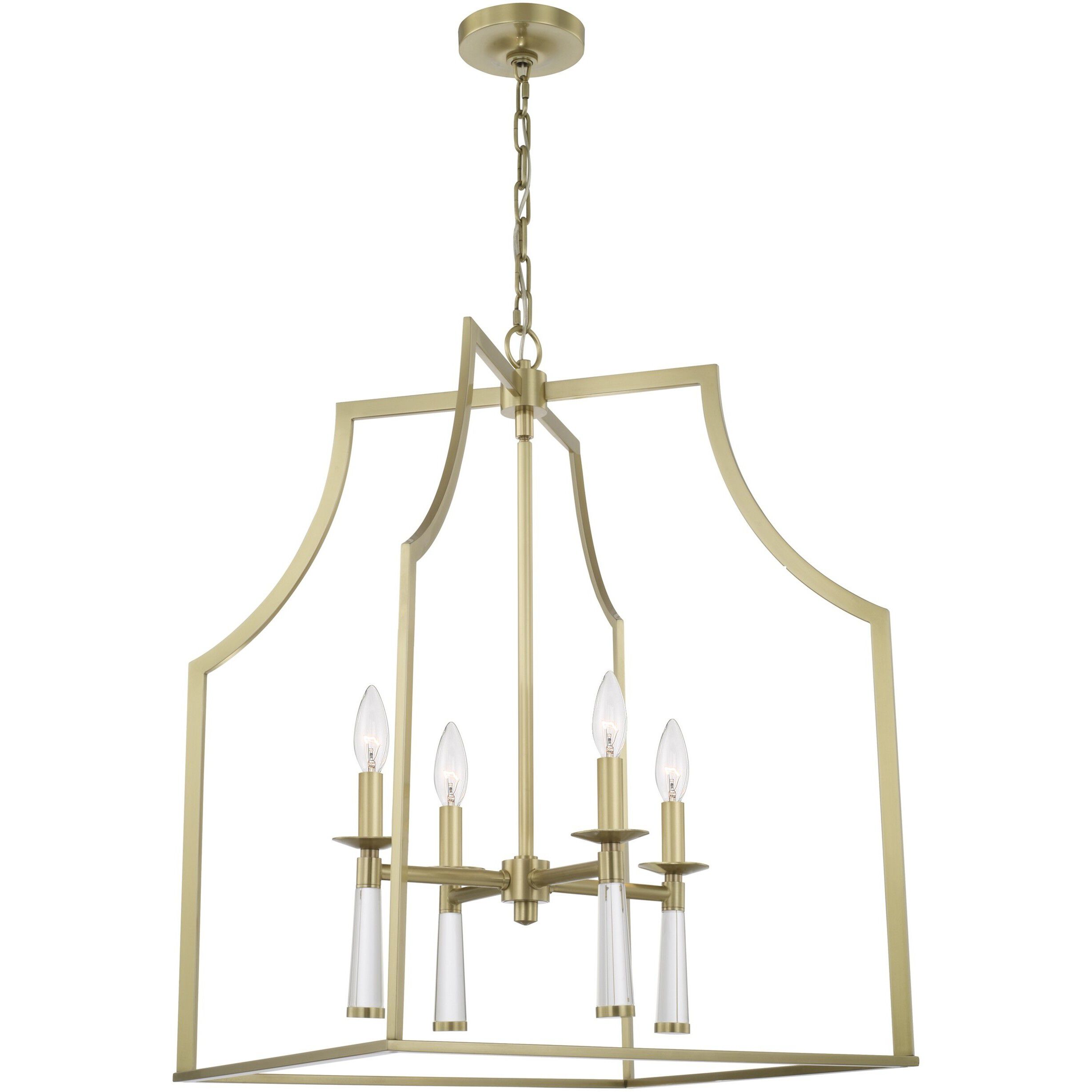 Baxter 4 Light 22 inch Aged Brass Lantern Chandelier Ceiling Light