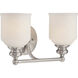 Melrose 2 Light 14 inch Satin Nickel Bathroom Vanity Light Wall Light, Essentials