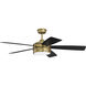 Braxton 52 inch Satin Brass with Flat Black/Mesquite Blades Ceiling Fan