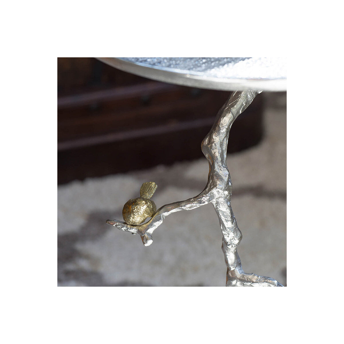 Welling Demilune Table in White/Gold