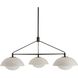 Glaze 3 Light 38 inch Blackened Steel, Ivory Stained Crackle Chandelier Ceiling Light