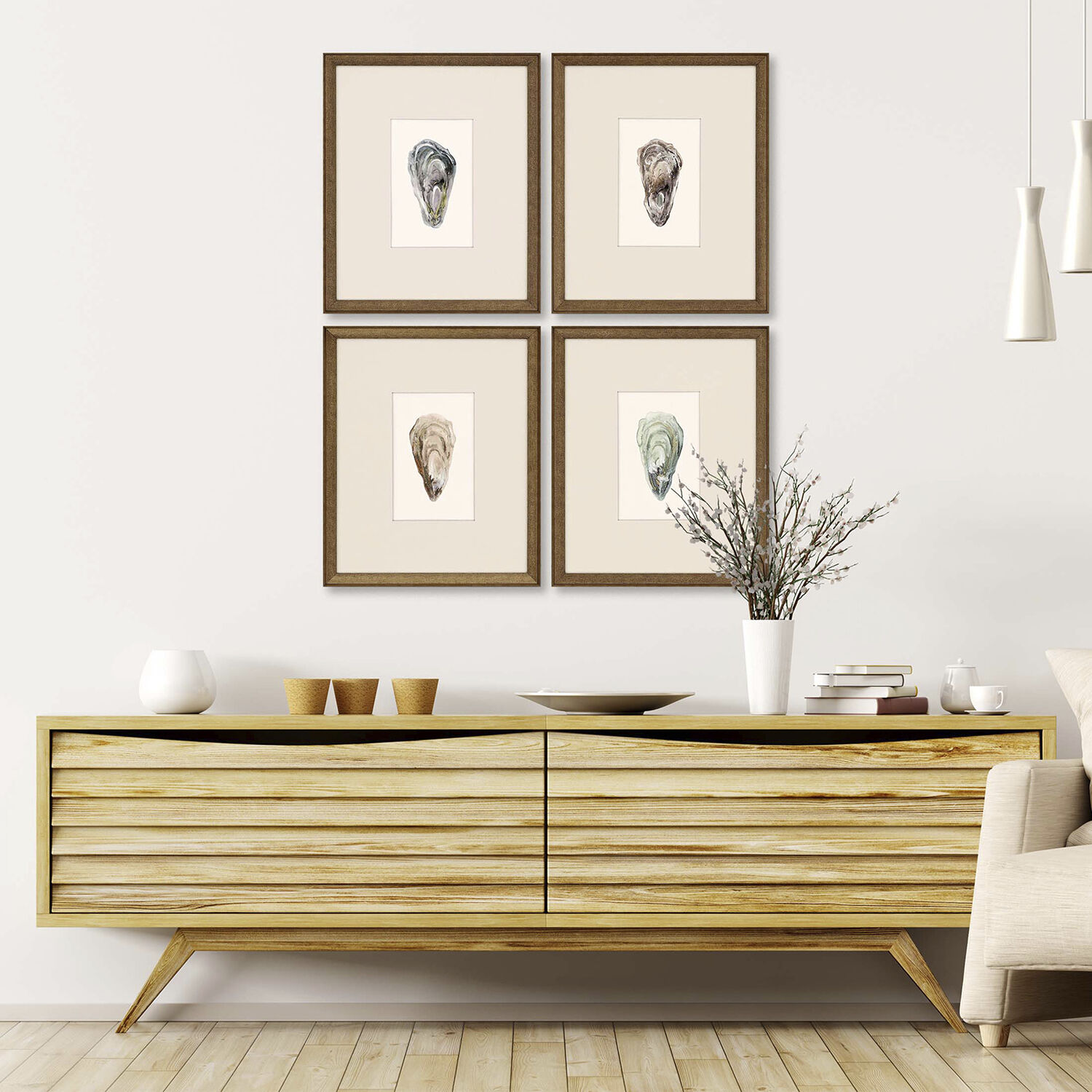 Naturals Neutral and Green and Blue and Beige Framed Art