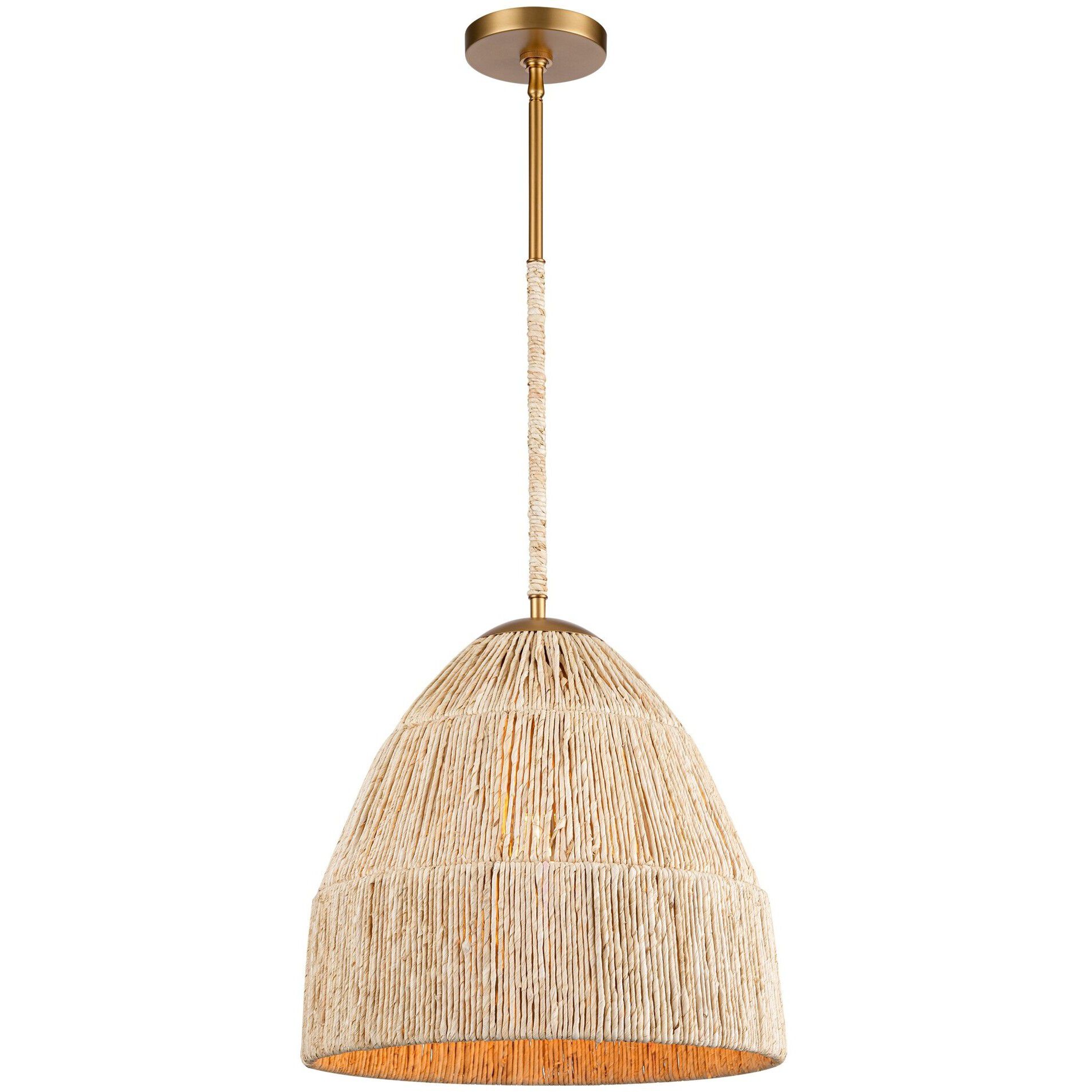 Copa 1 Light 16 inch Natural Brass Pendant Ceiling Light, Converts to Semi Flush